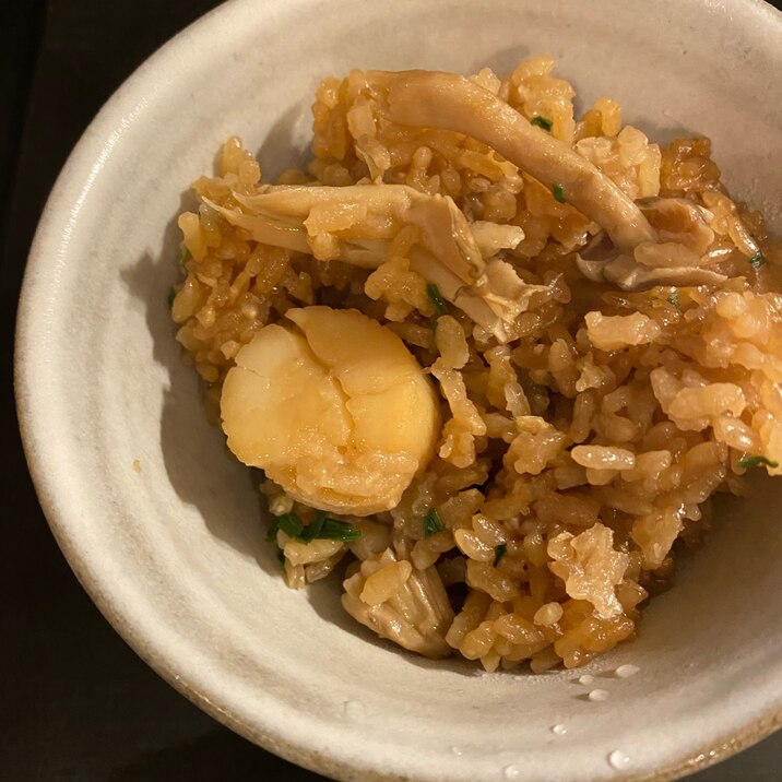 プリプリ帆立の炊き込みご飯!